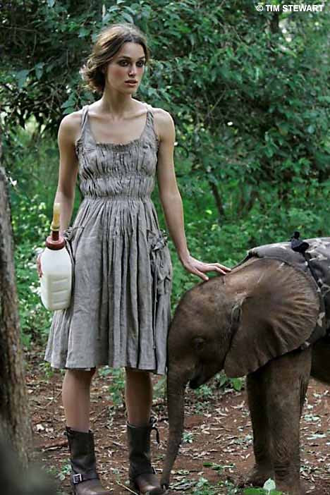 Feeding time: Keira takes a maternal rolw with baby elephant Shimba in a 
