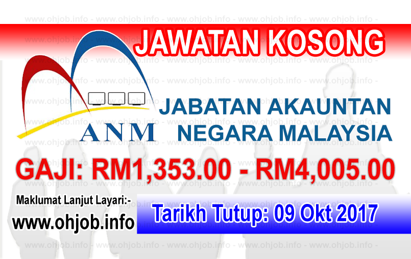 Jawatan Kerja Kosong ANM - Jabatan Akauntan Negara Malaysia logo www.ohjob.info oktober 2017