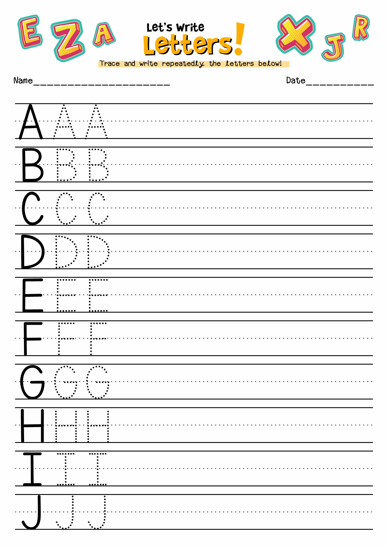 12 best images of practice writing alphabet letter worksheets letter