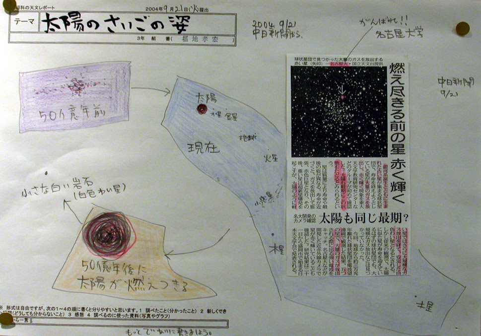 天文 自由研究レポート ３年理科 地学 Takaの授業記録04