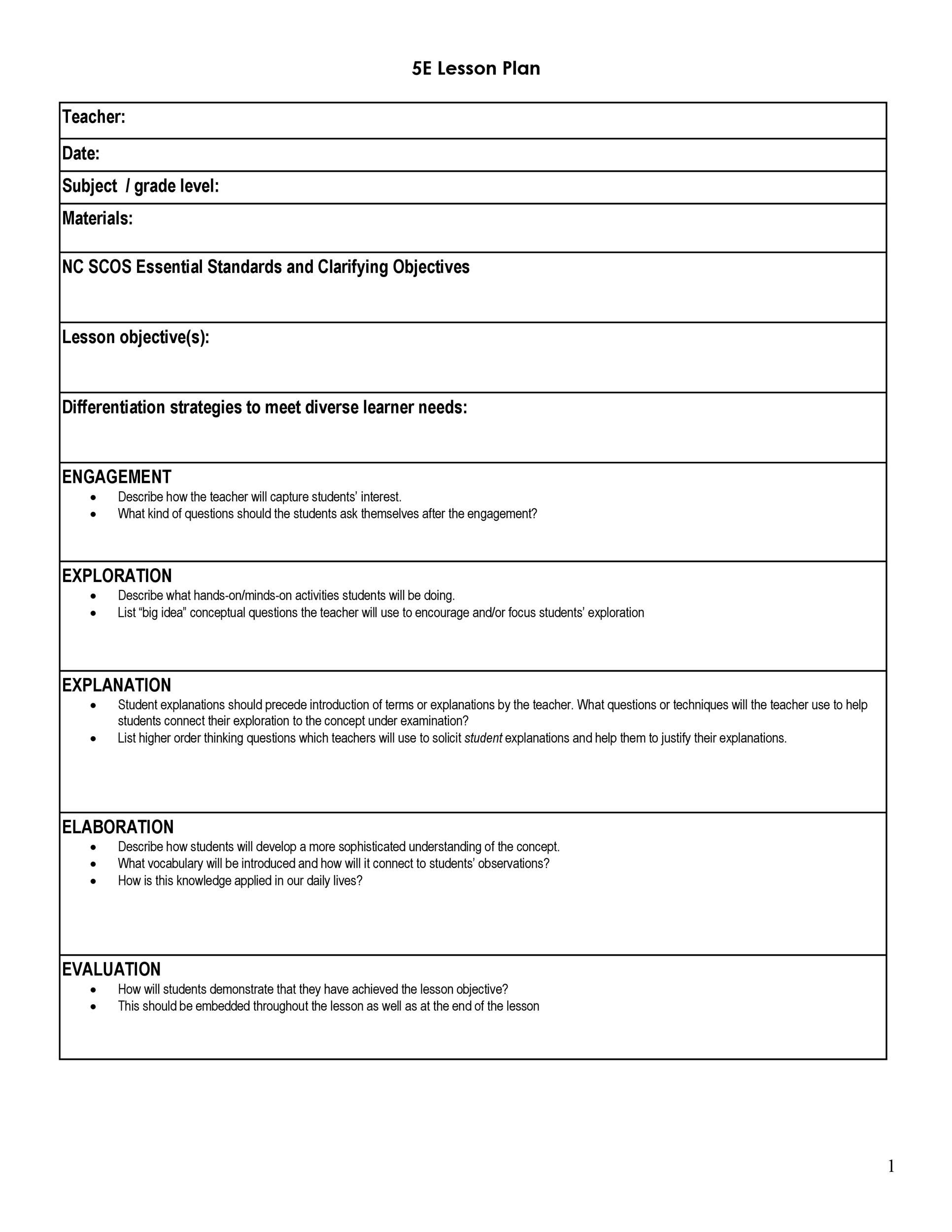 44 FREE Lesson Plan Templates [Common Core, Preschool, Weekly]