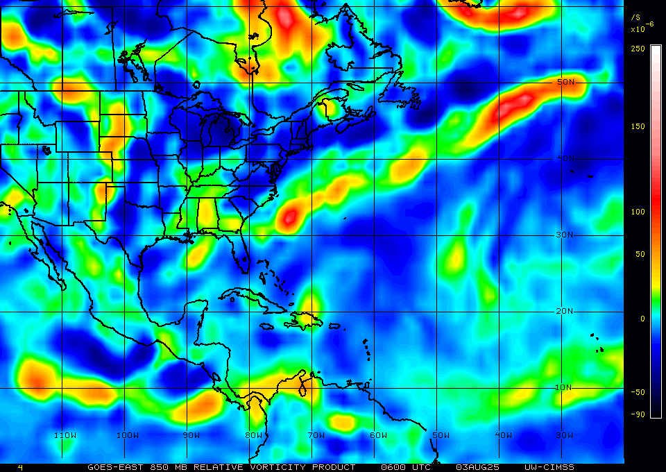 850mb Vorticity- North Atlantic