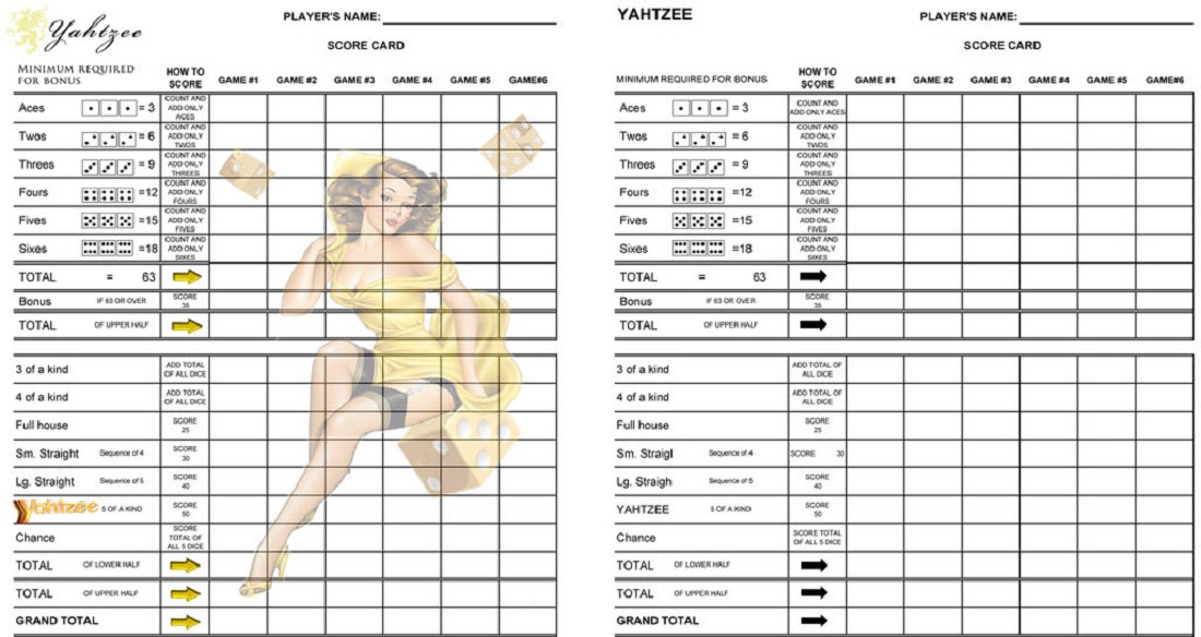yahtzee score sheets printable activity shelter
