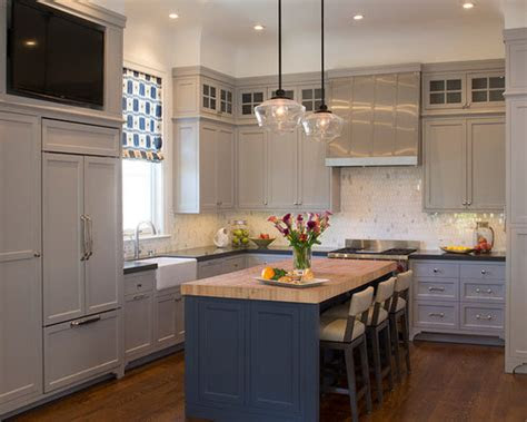 blue gray kitchen houzz