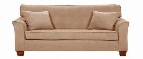 Simmons Micro Fiber Taupe Fabric Stationary Loveseat