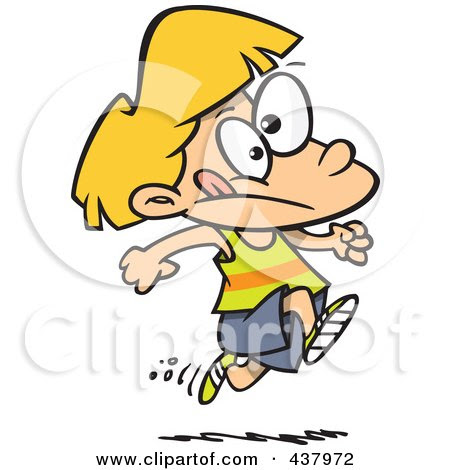 cartoon girl running fast