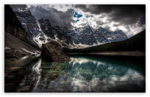 Mountain Lake Scene HD desktop wallpaper : High Definition 