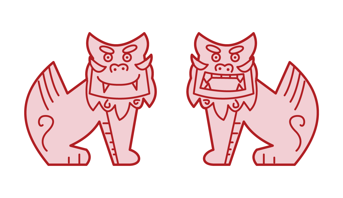 シーサーのイラスト フリーイラスト素材 Kukukeke ククケケ