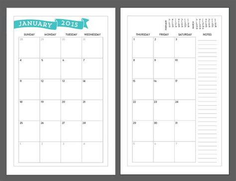  2018 monthly planner free printable 5 5 x8 5 passltrek