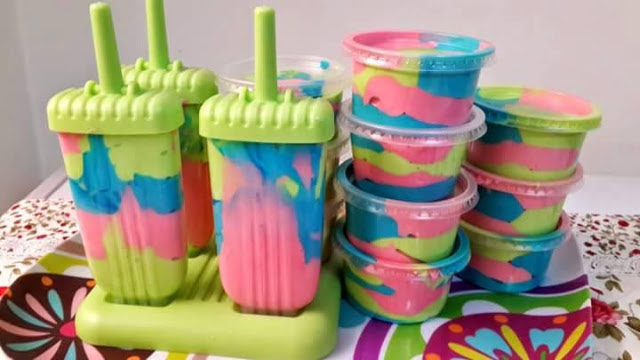 Cara-cara nak buat aiskrim Paddle Pop pelangi homemade, bahan-bahannya mudah dan simple!