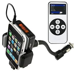 Wireless FM Transmitter/hands-free Car Charger/Holder/Car Mount For ANDROID Phones - HTC, Google, T-Mobile, Motorola, Samsung + Remote Control,Lcd screen display