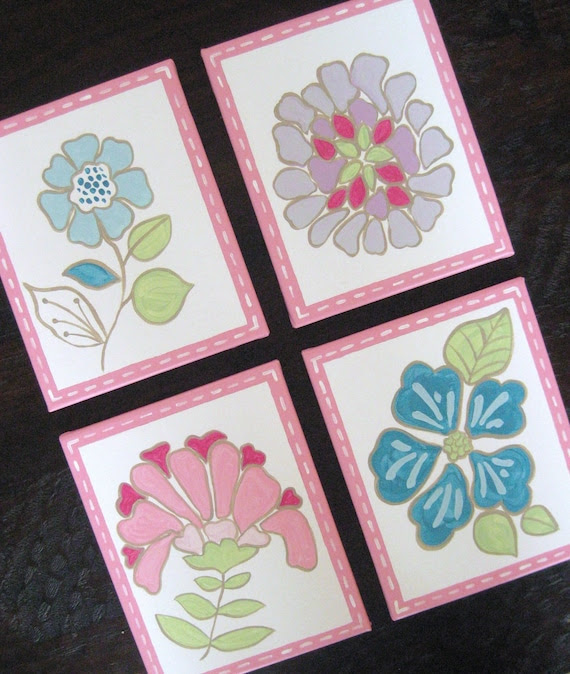 Bright Blooms, 8x10 (set of 4)