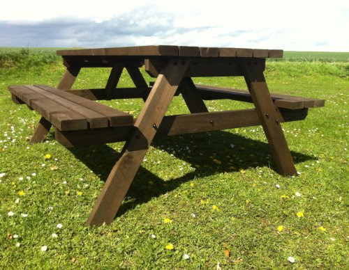 PICNIC TABLE - PUB STYLE BENCH - 5FT - HEAVY DUTY - HAND MADE - RUSTIC BROWN