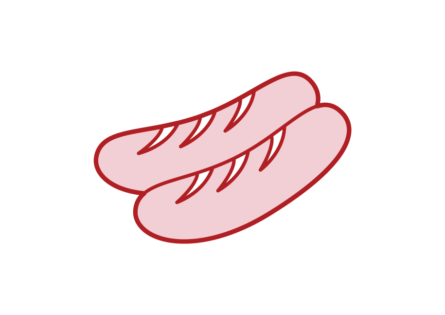ウィンナーソーセージのイラスト フリーイラスト素材 Kukukeke ククケケ
