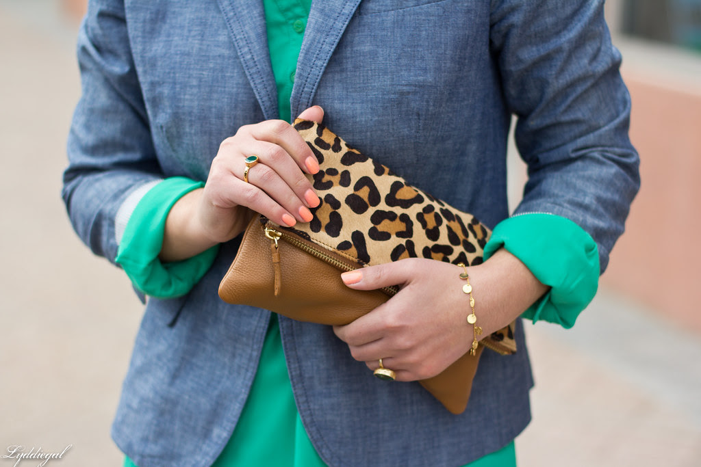 Emerald Dress, Chambray Blazer, Leopard-4.jpg