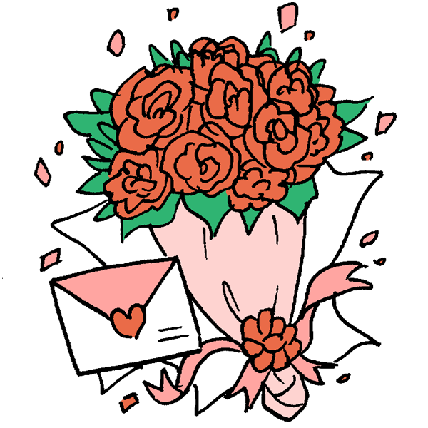 バラの花束のイラスト かわいいフリー素材が無料のイラストレイン