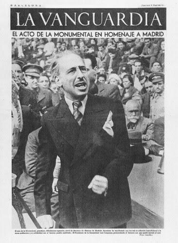 El acto en la Monumental  La Vanguardia  Companys 9 marzo de 1937 by Octavi Centelles