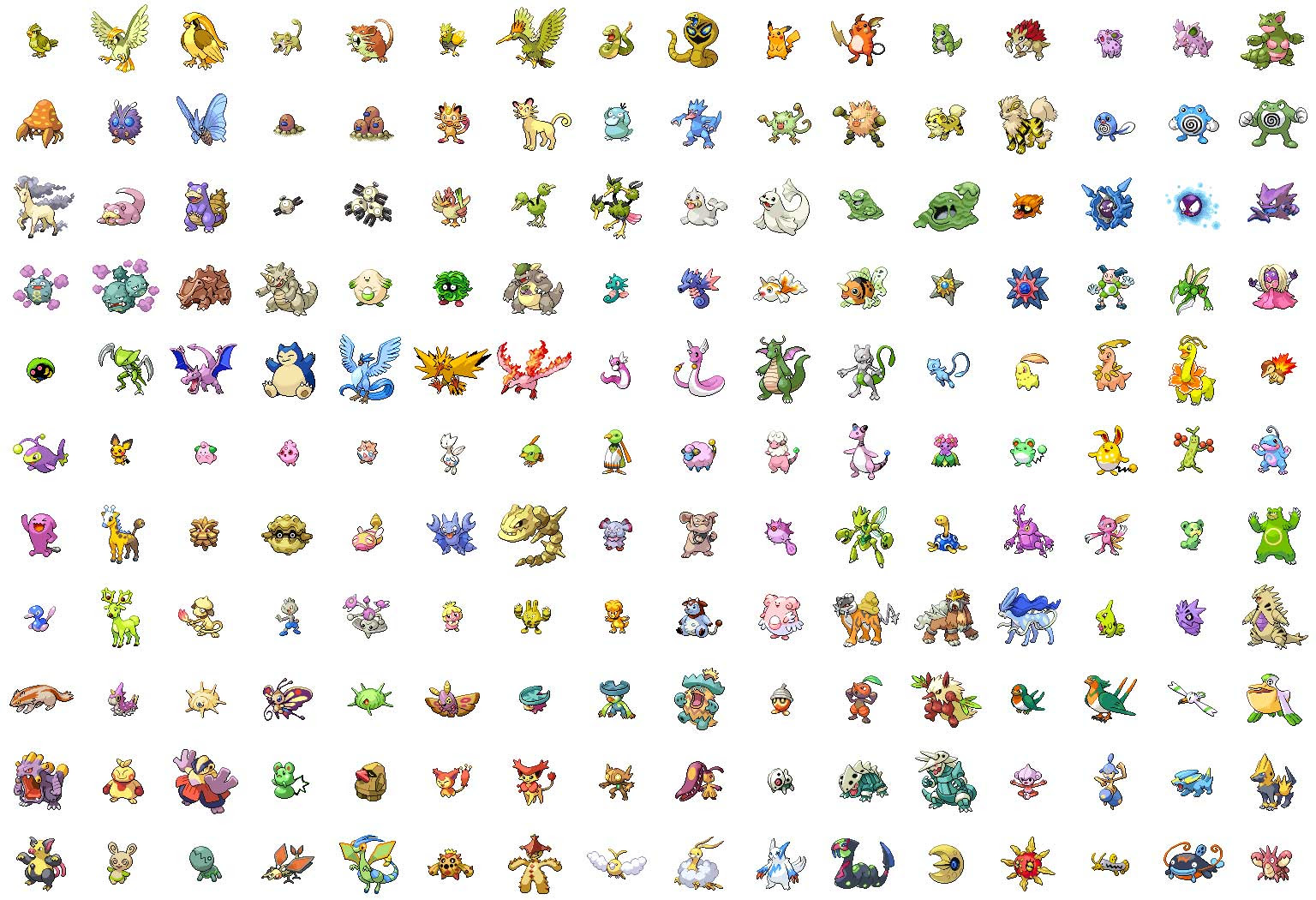 全ポケモン通常 色違い一覧表 ブラックホワイト進化早見表 ポケモン素材画像 ものくろにくる