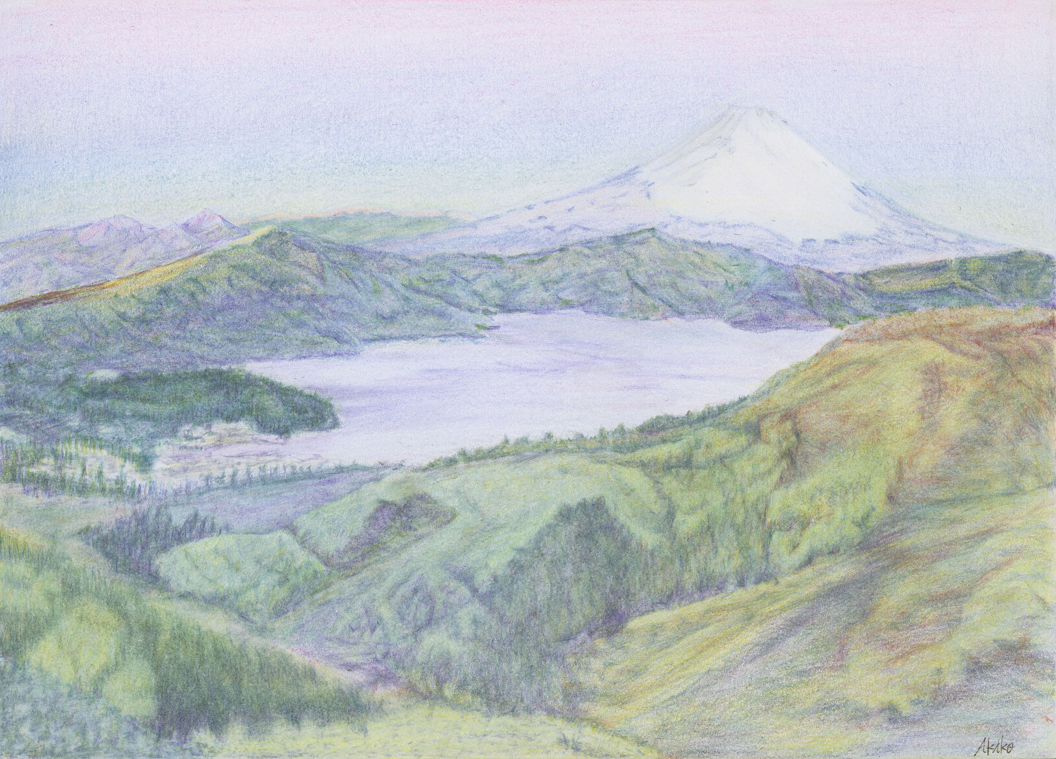 風景画 色鉛筆のみ