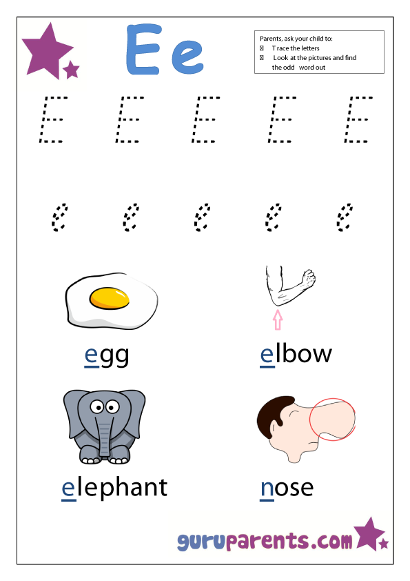 Preschool Letter Worksheets | guruparents
