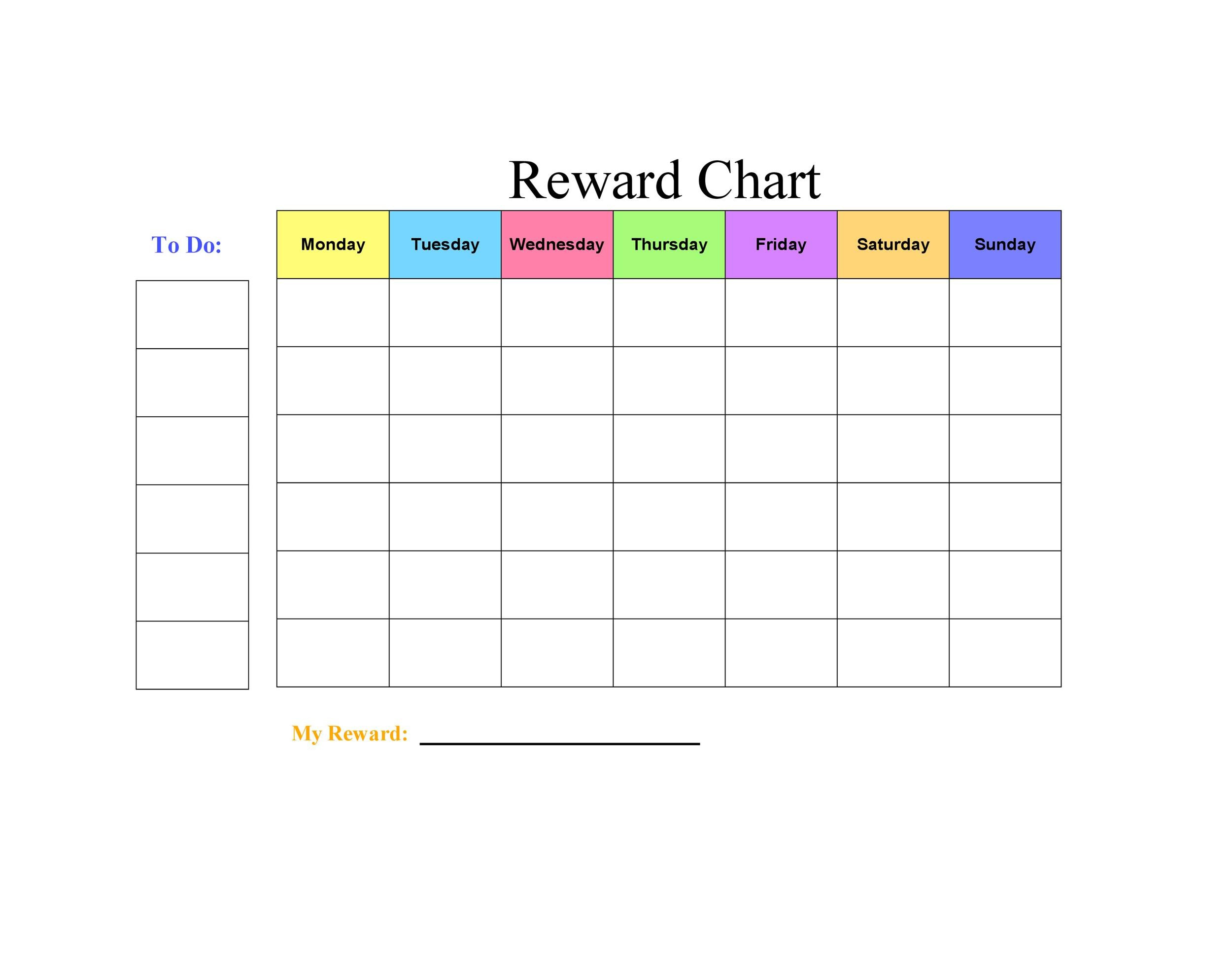 44 Printable Reward Charts For Kids PDF Excel & Word
