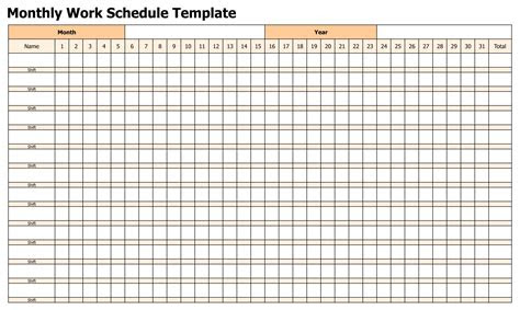  10 best printable work schedule pdf for free at printablee