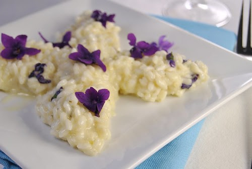 Violets and Prosecco Risotto