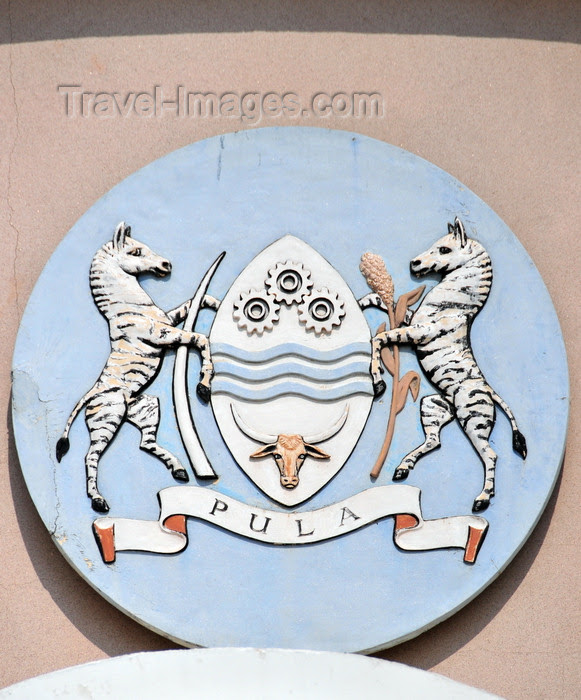 botswana43: Gaborone, South-East District, Botswana: Coat of arms of ...