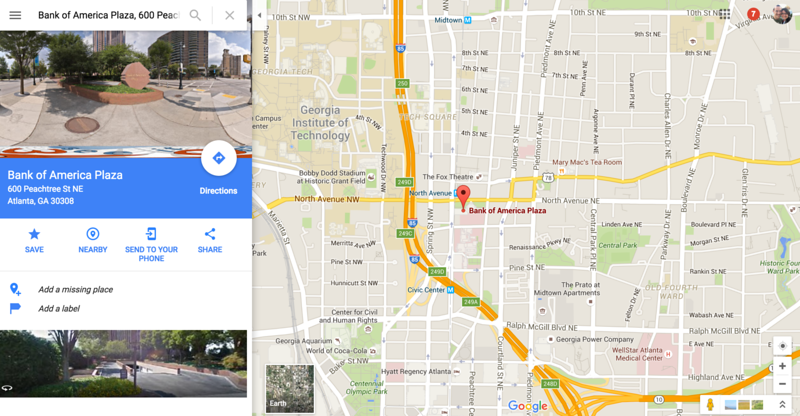 bank of america plaza location