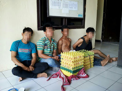 Curi 300 Telur, Tiga Warga Sukatani Kalianda dan Satu Warga Palas Ditangkap Polisi