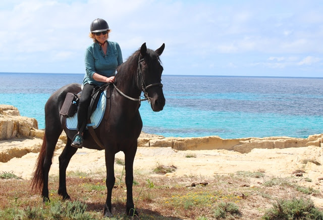 Tana and Zoe horse riding Menorca