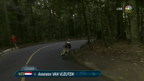 The crash sent her and her bike airborne; race officials immediately responded as she was unable to continue.