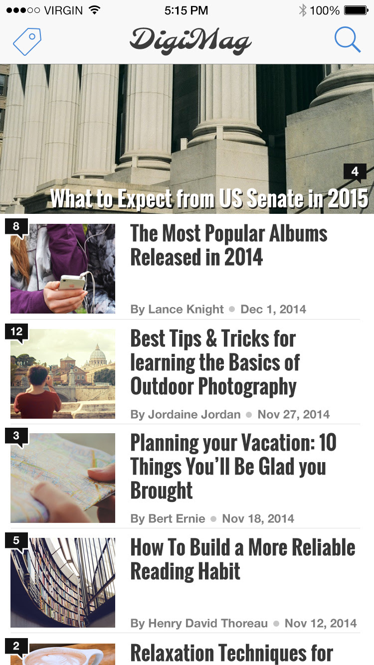 fullscreen preview digimag iphone app ui psd freebie