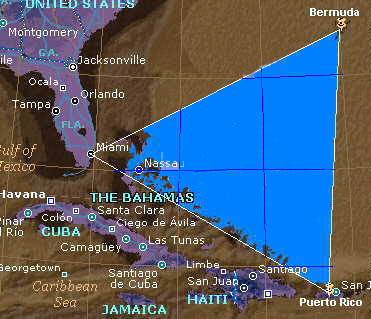 Map of bermuda triangle area