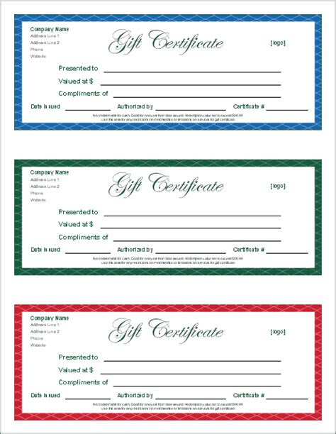  free gift certificate template and tracking log