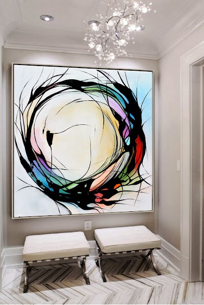 Modern Art Glass Painting Images Black And White