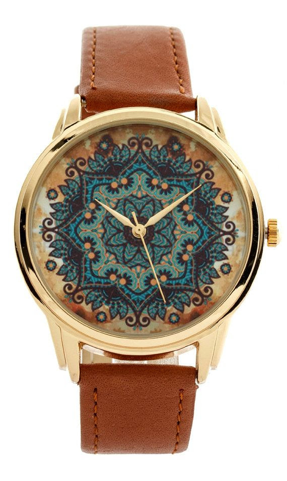 oh my gosh i want this!! Gold Pattern Style Watch - Wristwatch / Cool Modern Retro Watches