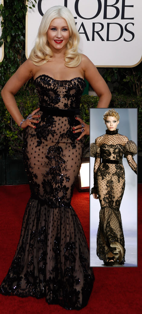 Christina Aguilera Zuhair Murad dress Golden Globes 2011
