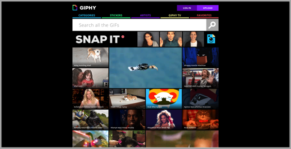 Giphy blog writing tool