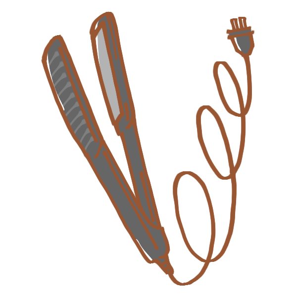 シンプルな黒のヘアアイロンのイラスト かわいいフリー素材が無料のイラストレイン