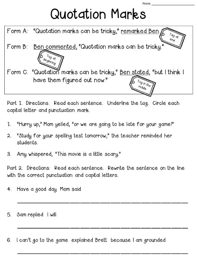 Quotation Marks Ks2