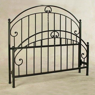 Charleston Full Wrought Iron Bed with Frame Finish: Gun Metal, Size: Queen- Headboard Only