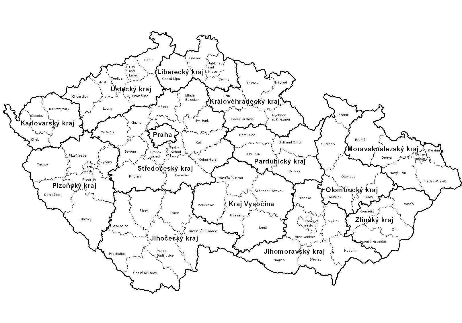 ceska republika mapa Mapa krajů ČR   Mapa ČR, České republiky ceska republika mapa