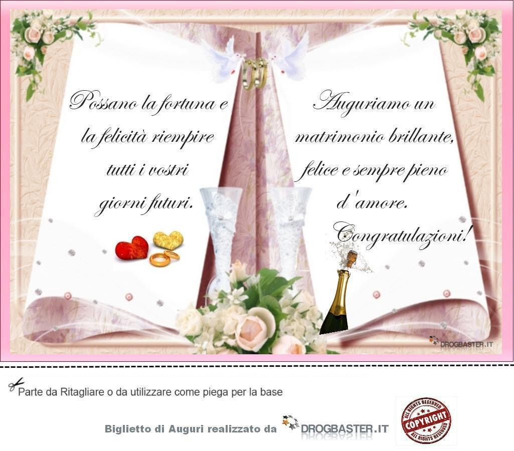 Biglietto con frase auguri Matrimonio