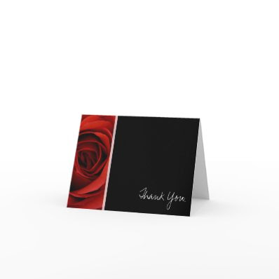 Red Rose - Thank You Greeting Cards