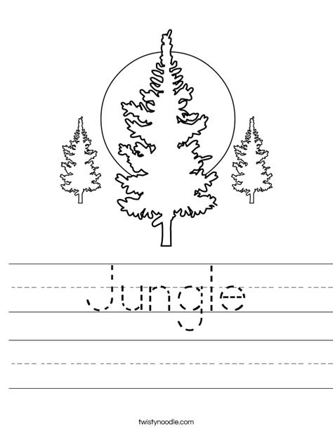  jungle worksheet twisty noodle