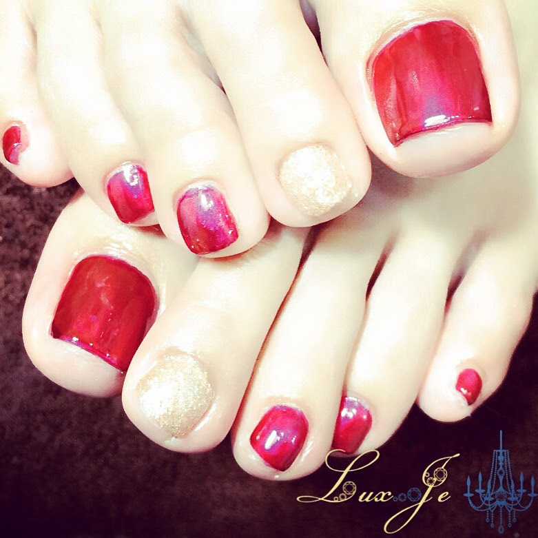 メタリック フットネイル ひばりヶ丘のネイルサロン ラグージュ Lux Je