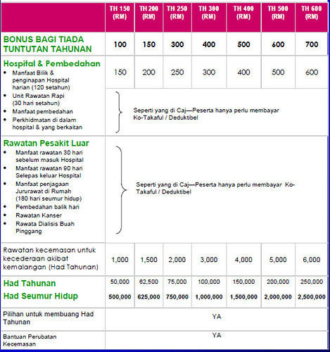 Info Perancangan Kewangan : Medical Card : Takaful Health 2