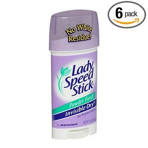 Lady Speed Stick Invisible Dry Anti-Perspirant Deodorant, Powder Fresh, 2.3-Ounce Sticks (Pack of 6)
