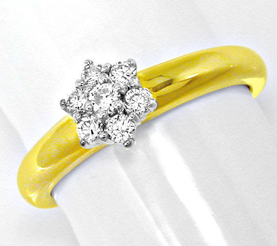 Foto 2, Neu! Top-Moderner Brillant-Ring Bicolor Luxus Portofrei, S8595